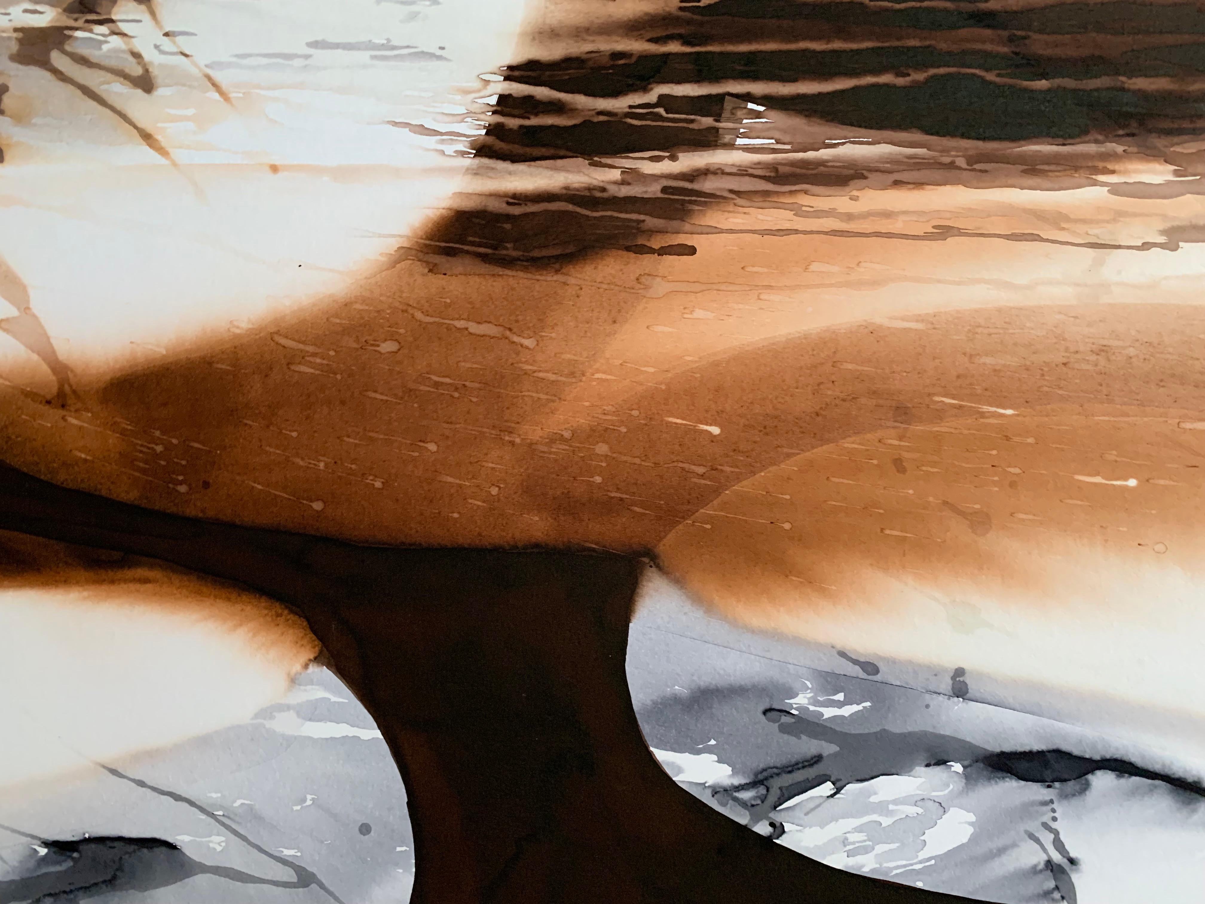 Untitled, Series Comets - Contemporary Expressive Painting, Conceptual Art - Black Figurative Art by Urszula Wilk