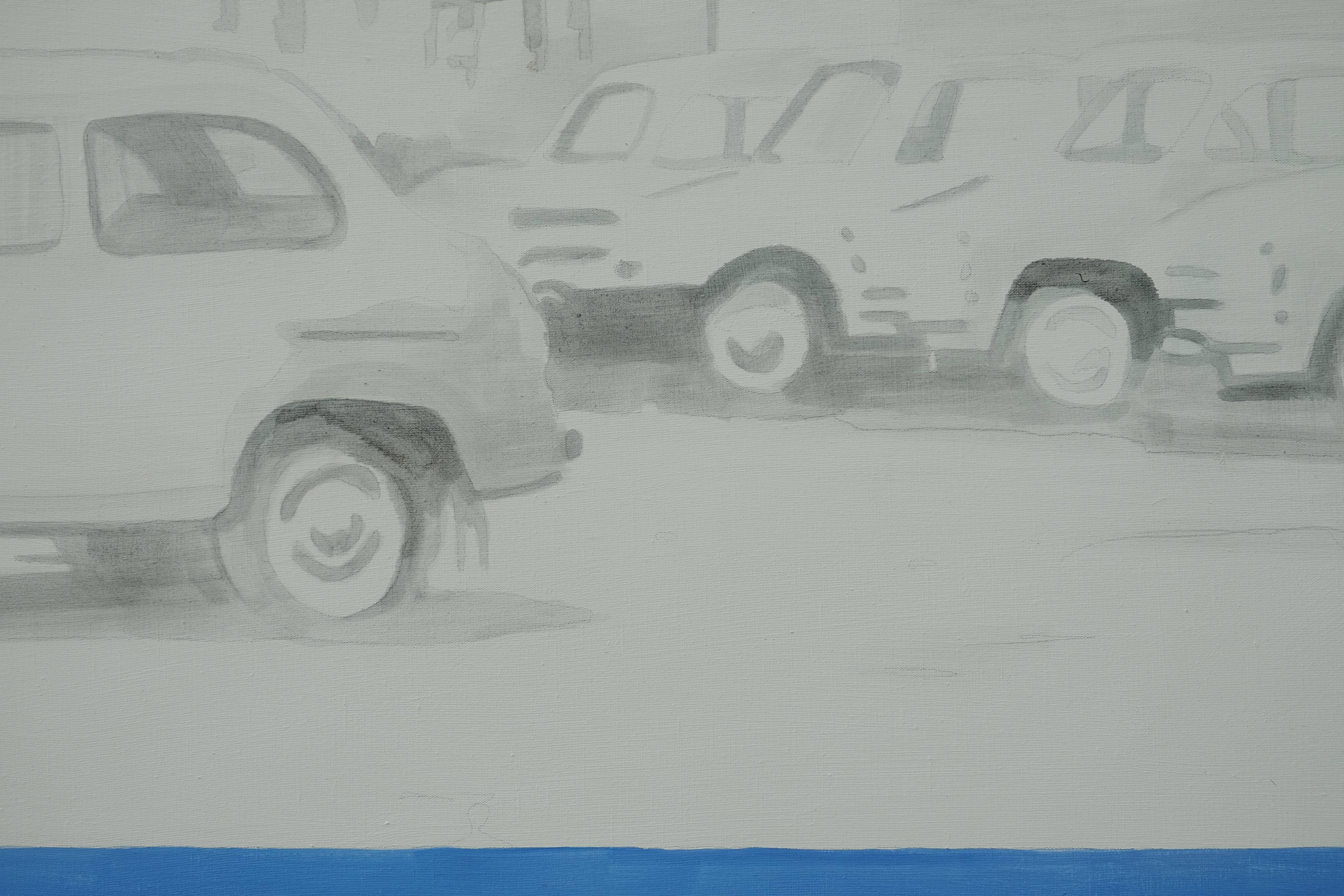 Contemporary Oil on Canvas Painting - Cars - Emerging Artist For Sale 3