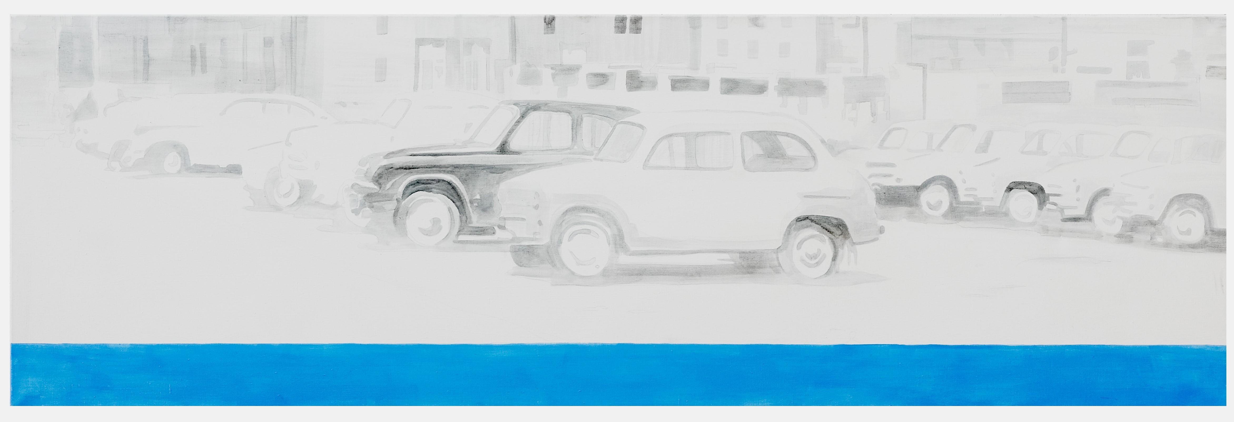 Urte Truskauskaite Figurative Painting - Contemporary Oil on Canvas Painting - Cars - Emerging Artist