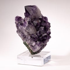 Uruguay Amethyst Quartz Crystals Cluster on Custom Acrylic Base