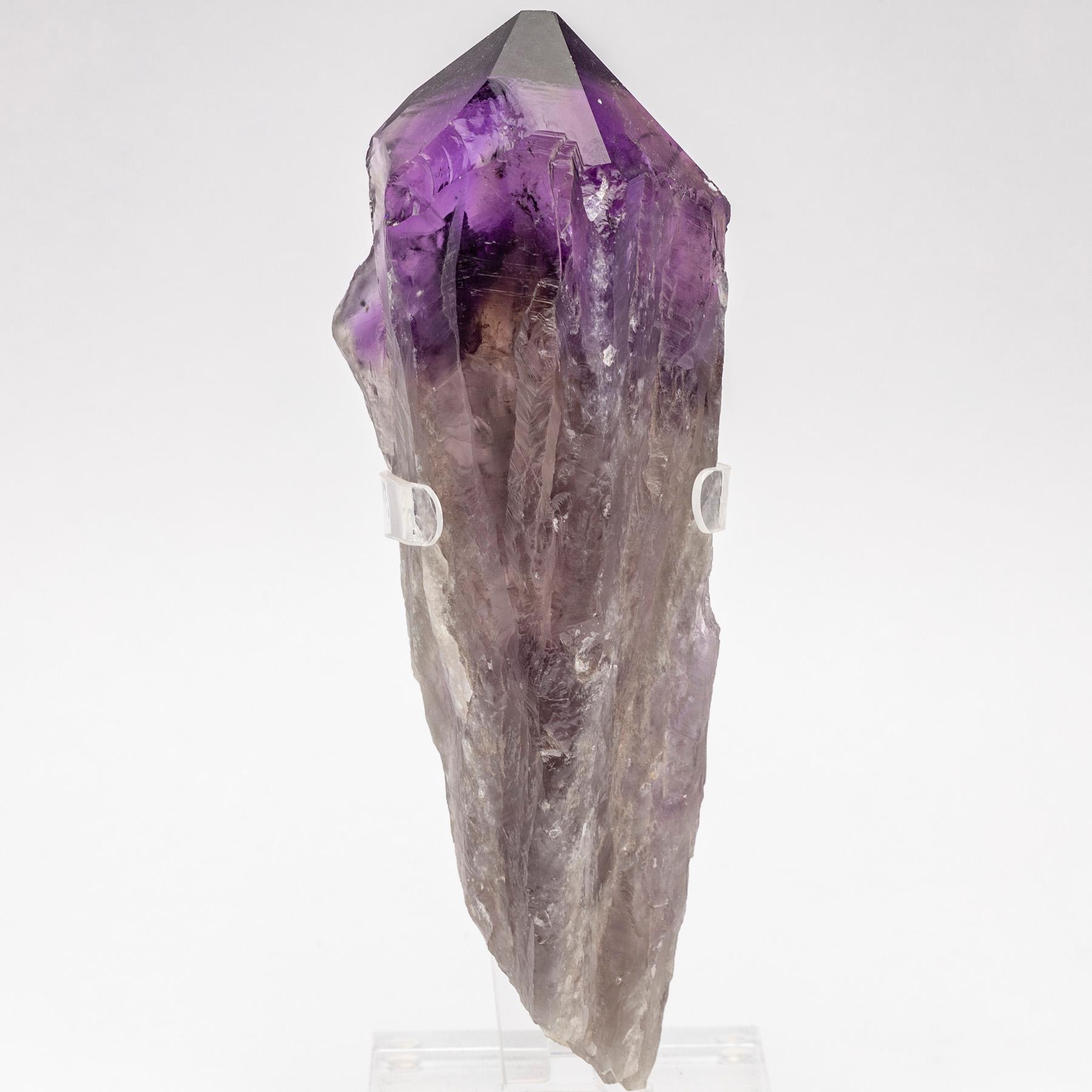 Mexican Uruguay Amethysts Quartz Natural Point on Acrylic Base For Sale