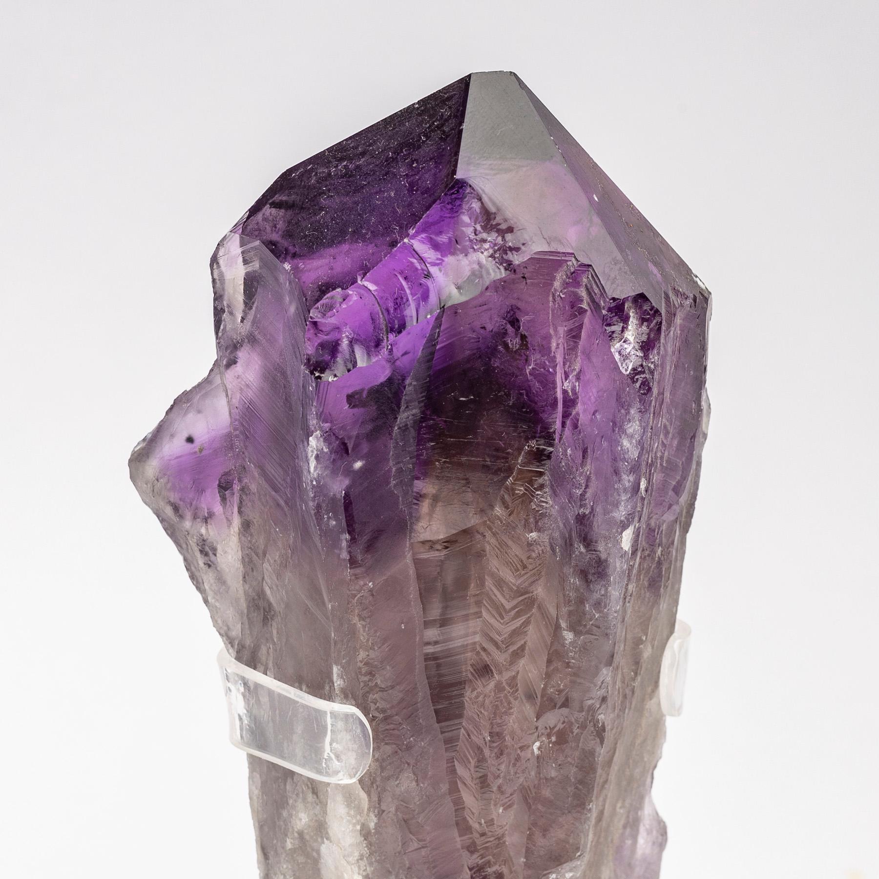 Contemporary Uruguay Amethysts Quartz Natural Point on Acrylic Base For Sale