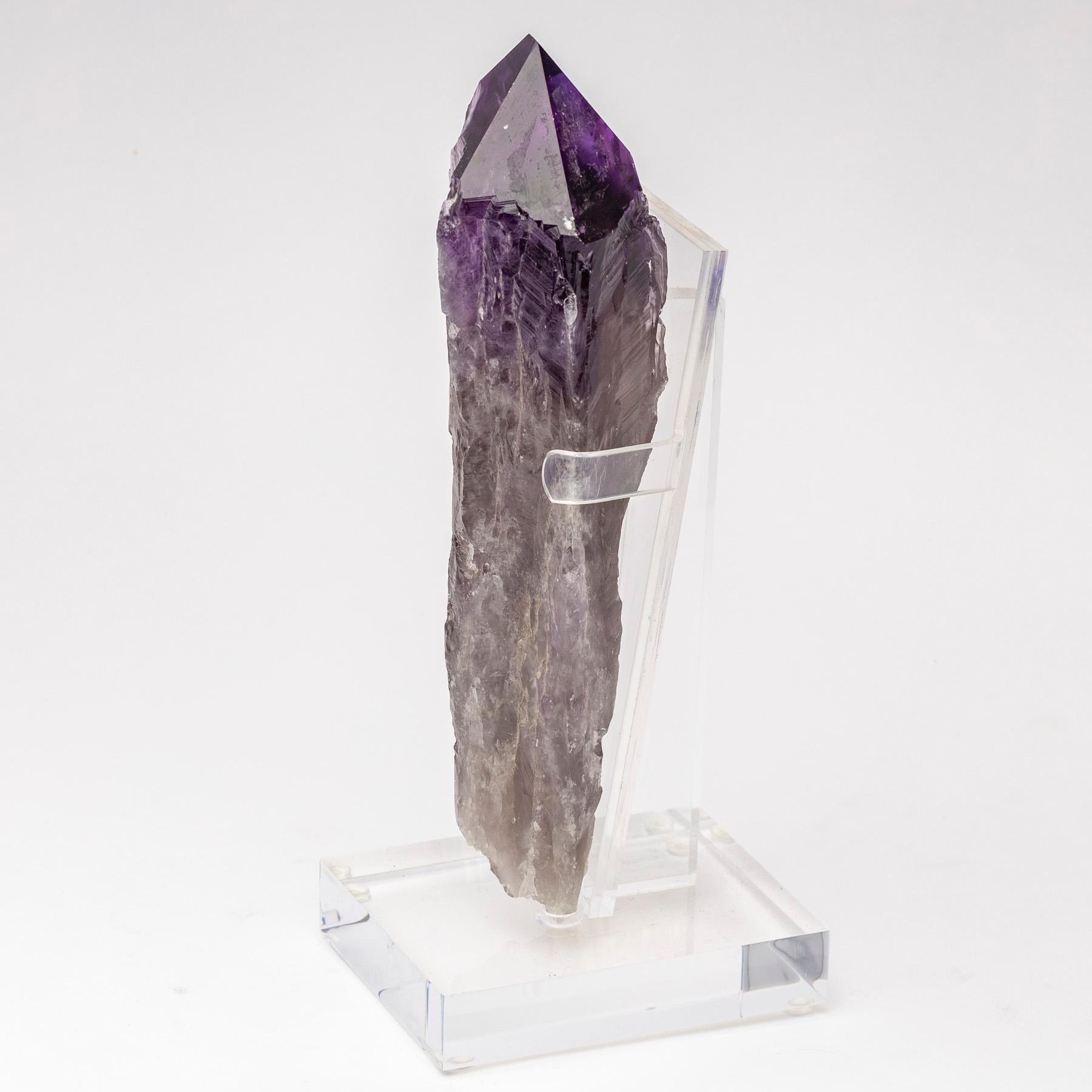 Agate Uruguay Amethysts Quartz Natural Point on Acrylic Base For Sale