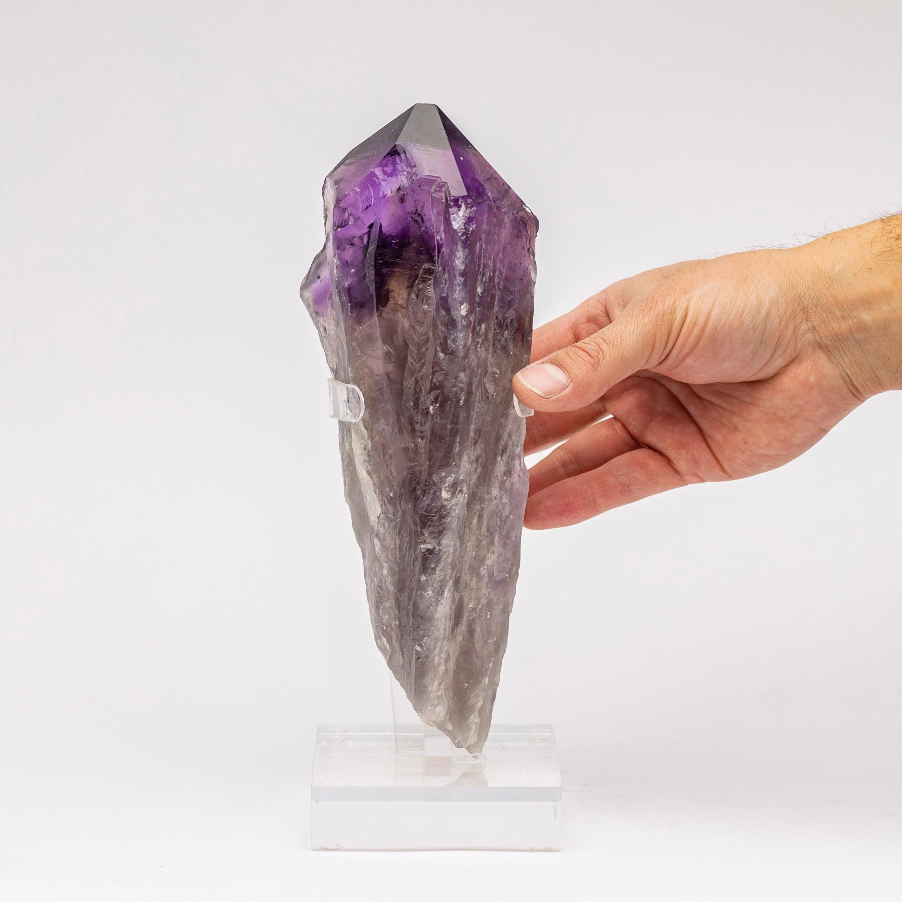 Uruguay Amethysts Quartz Natural Point on Acrylic Base For Sale 2