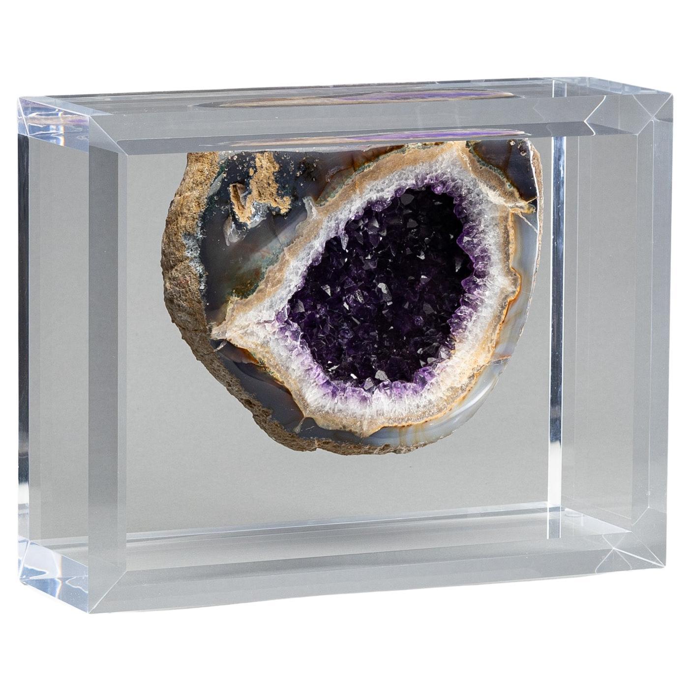 Uruguayan Amethyst Geode on Custom Acrylic Box