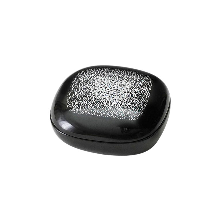 Urushi Eggshell Lacquer with Abalone Shell Small Pebble Box by Alexander Lamont