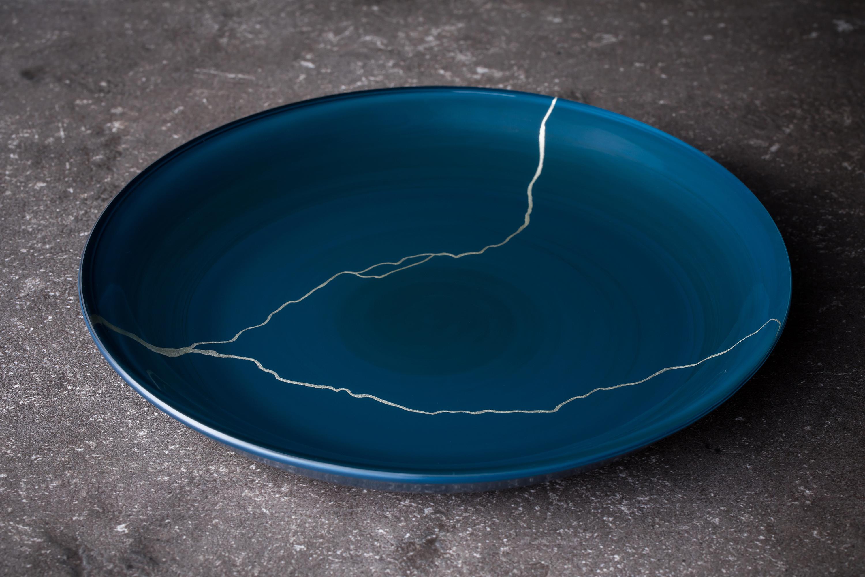 Piatto in vetro laccato Urushi 
