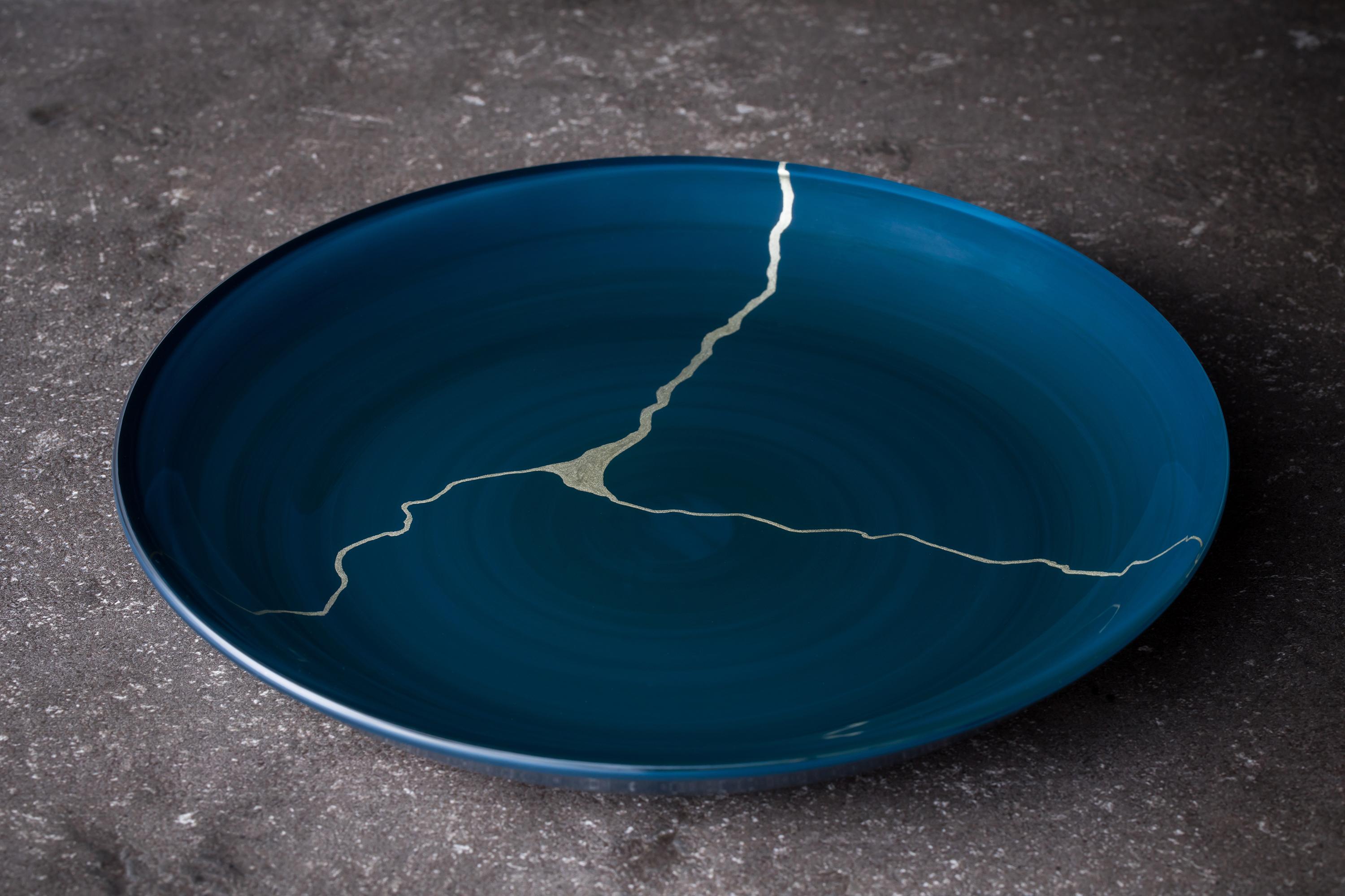 Piatto in vetro laccato Urushi 