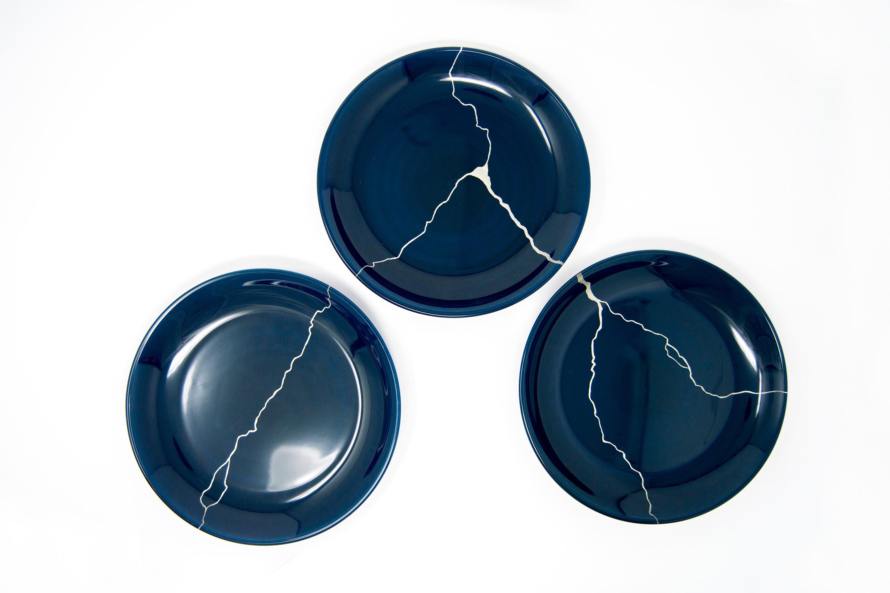 Vetro Piatto in vetro laccato Urushi 
