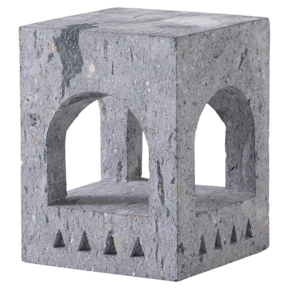 Urzúa, Black Cantera Stone, Regionalism Revival Side Table from Jalisco, México For Sale