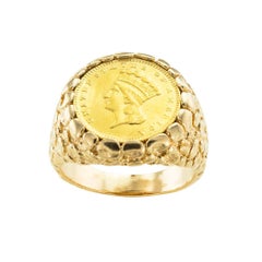US 1856 Liberty Gold Coin Gentlemans Ring