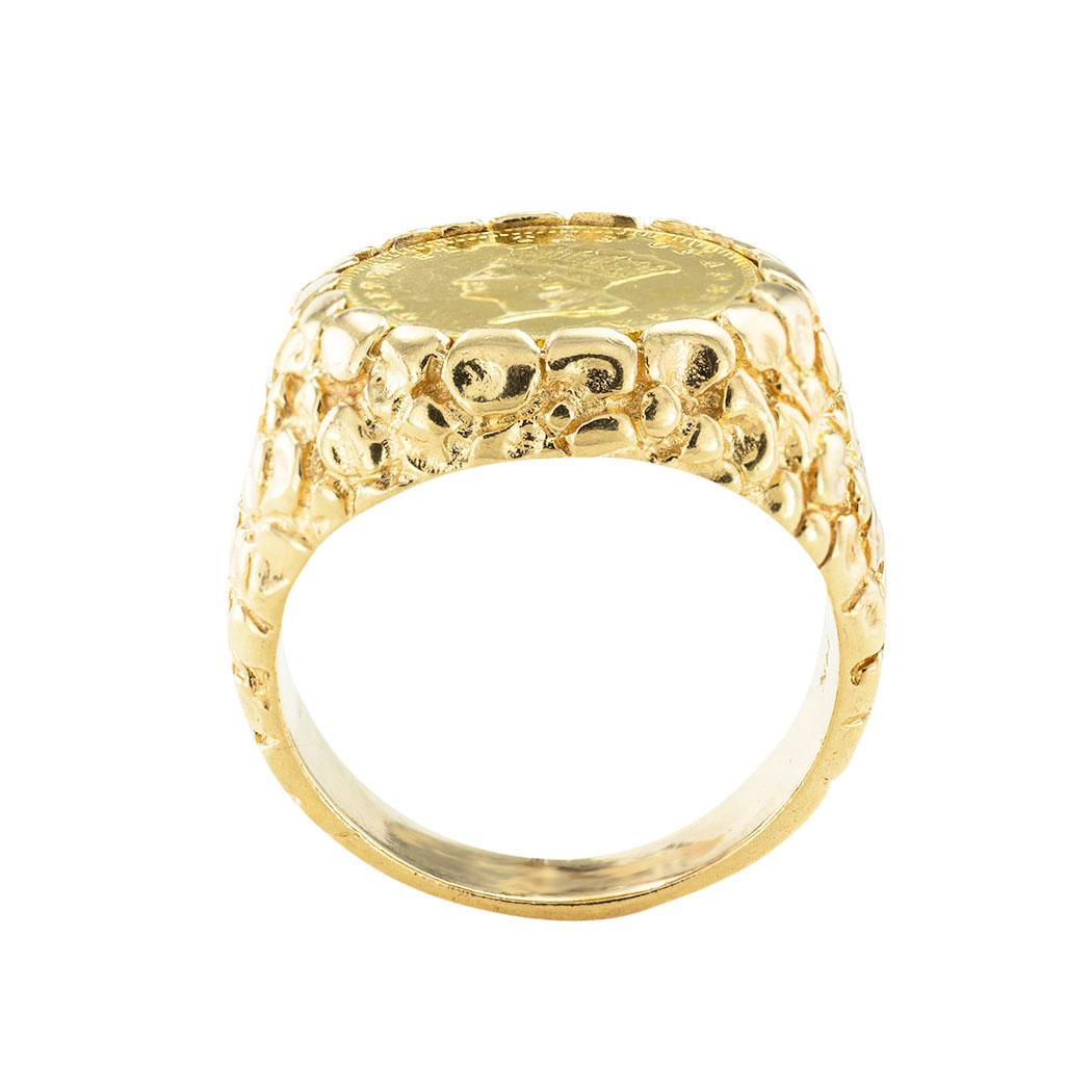 US 1856 Liberty Goldmünze Herrenring 2