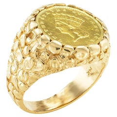 Vintage US 1856 Liberty Gold Coin Gentlemans Ring