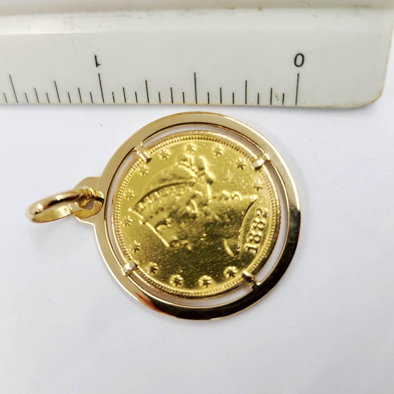 US $5 Gold Coin Pendant at 1stDibs