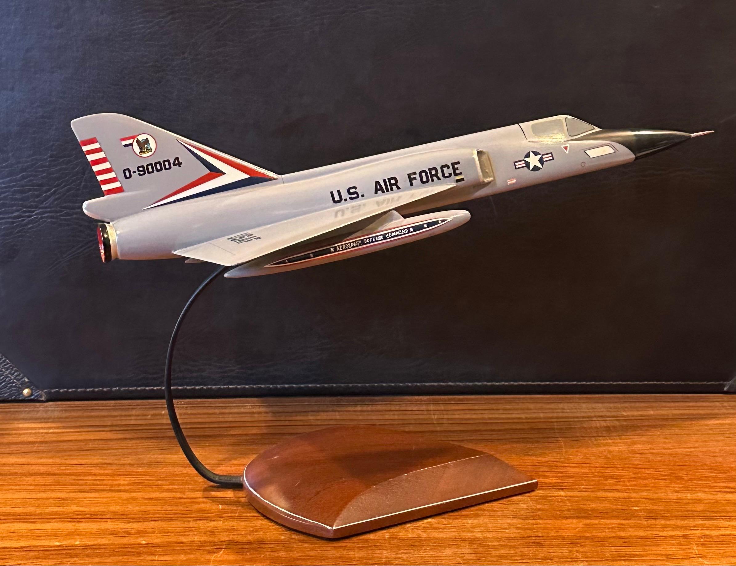 Wood U.S. Air Force Convair F-106 Delta Dart Airplane / Jet Contractor Desk Model