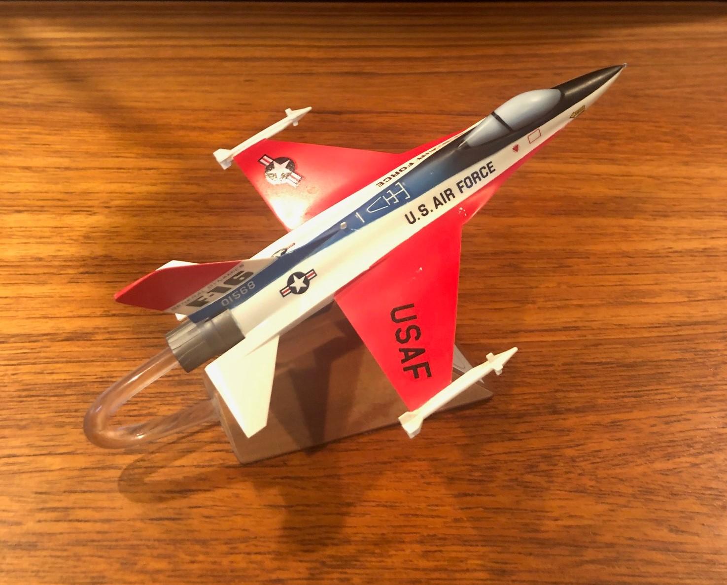 20th Century U.S. Air Force F-16 Air Combat Fighter Contractor Desk Model