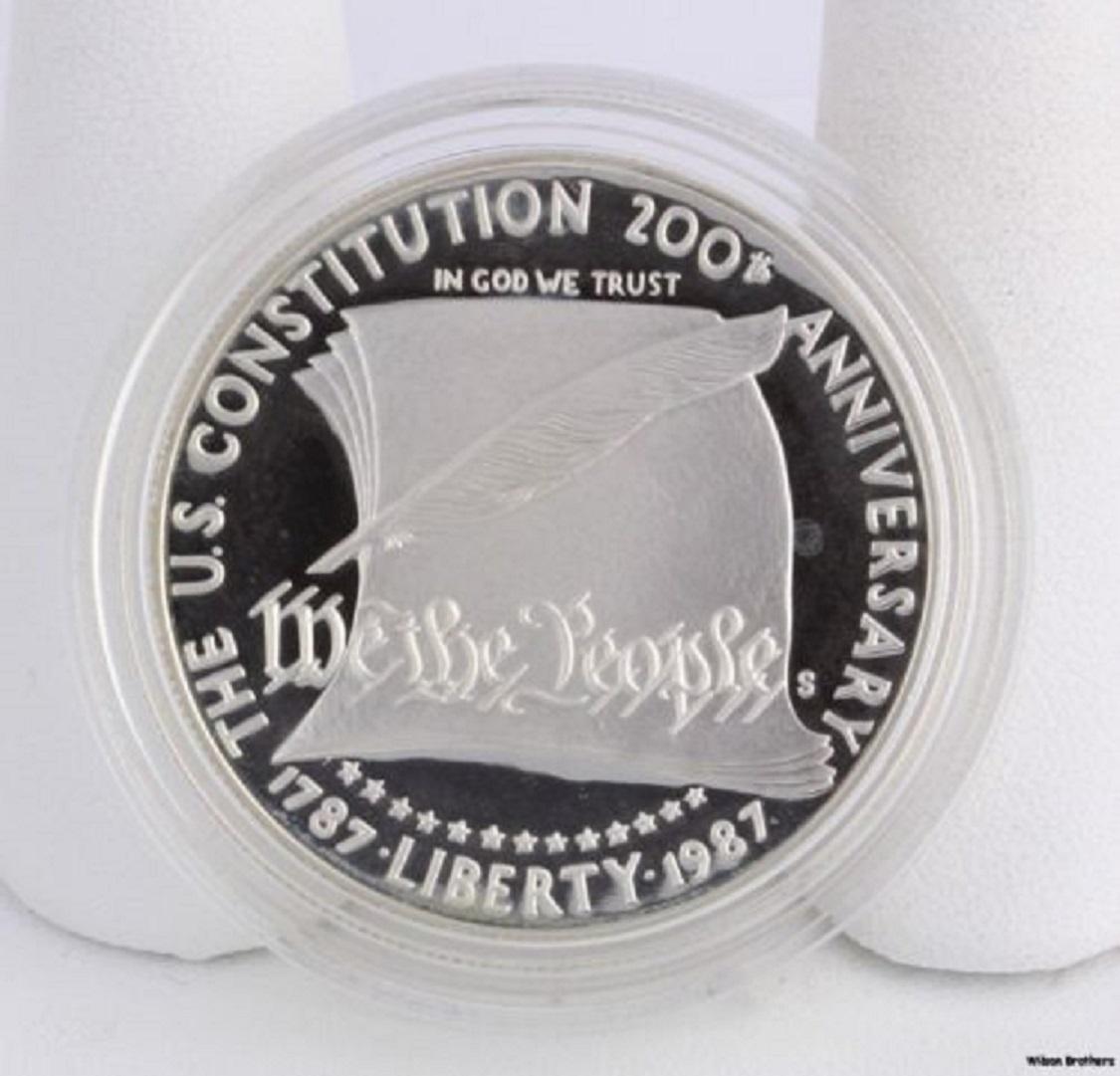 US Constitution Coins Silver Dollar and Gold Five Dollar Coin Set Proof