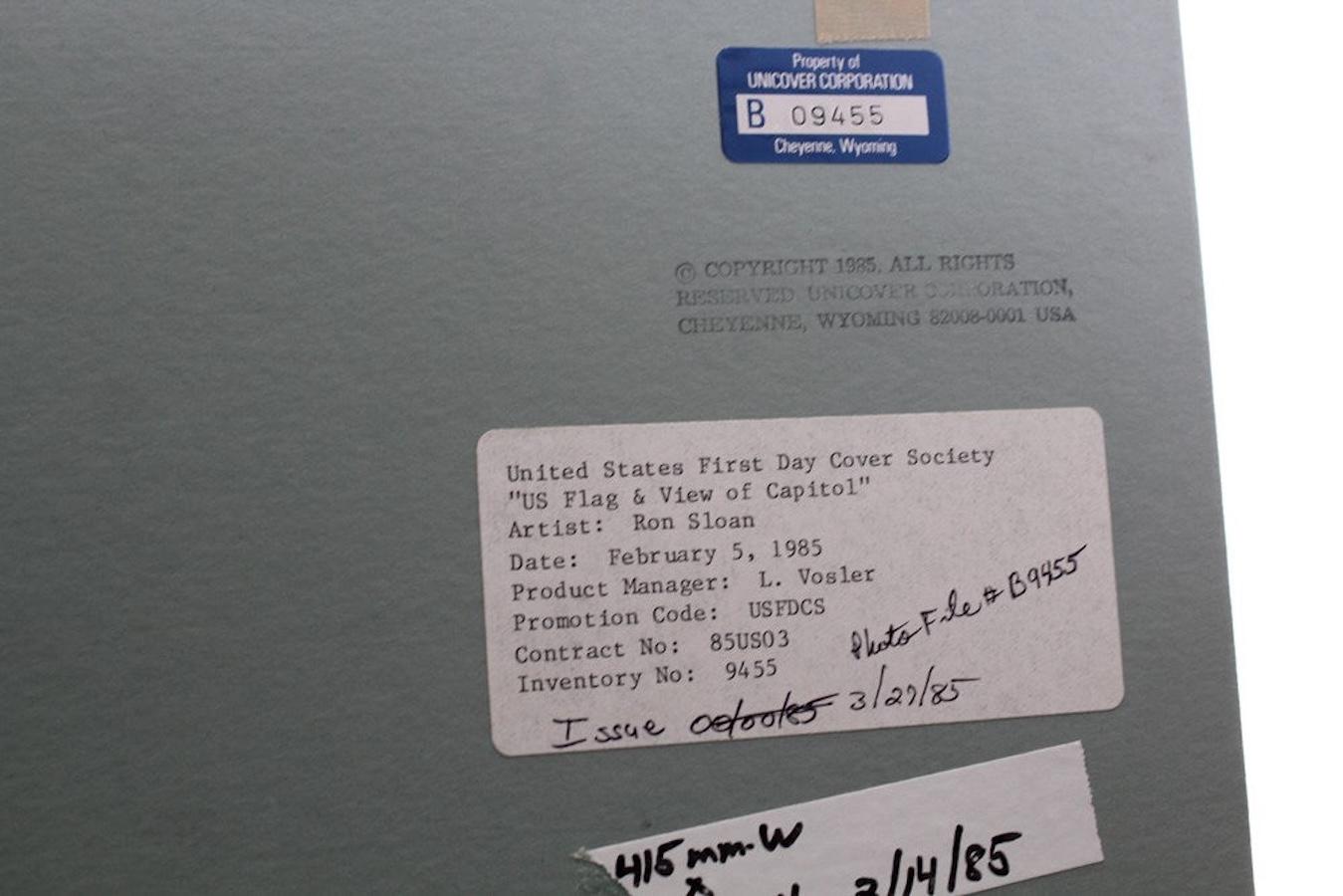 „U.S. Flagge hinter dem Kapitol“ von Ron Sloan, Gemälde in Mischtechnik, 1985 im Angebot 3