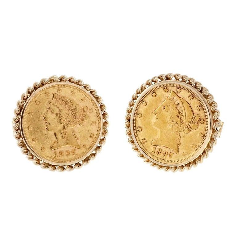 US Gold Coin Liberty Head Cufflinks 1