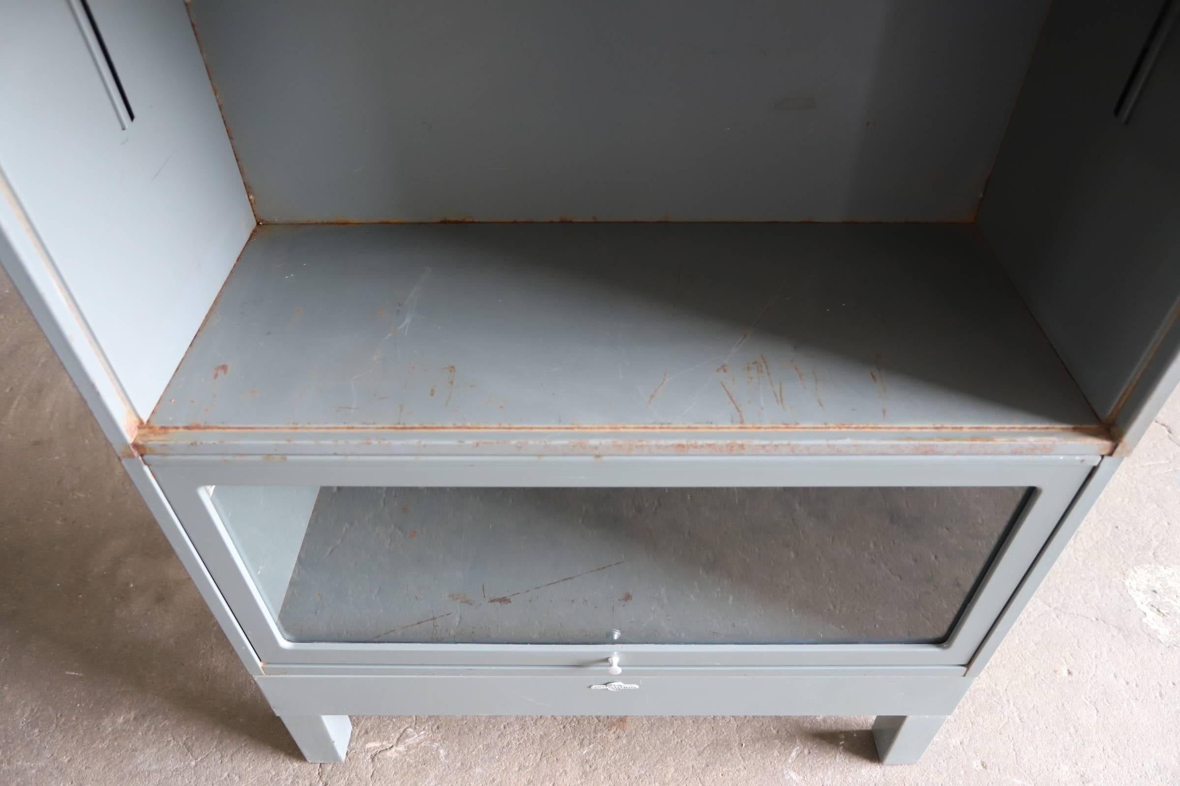 Mid-20th Century US Government Metal Barrister Bookcase