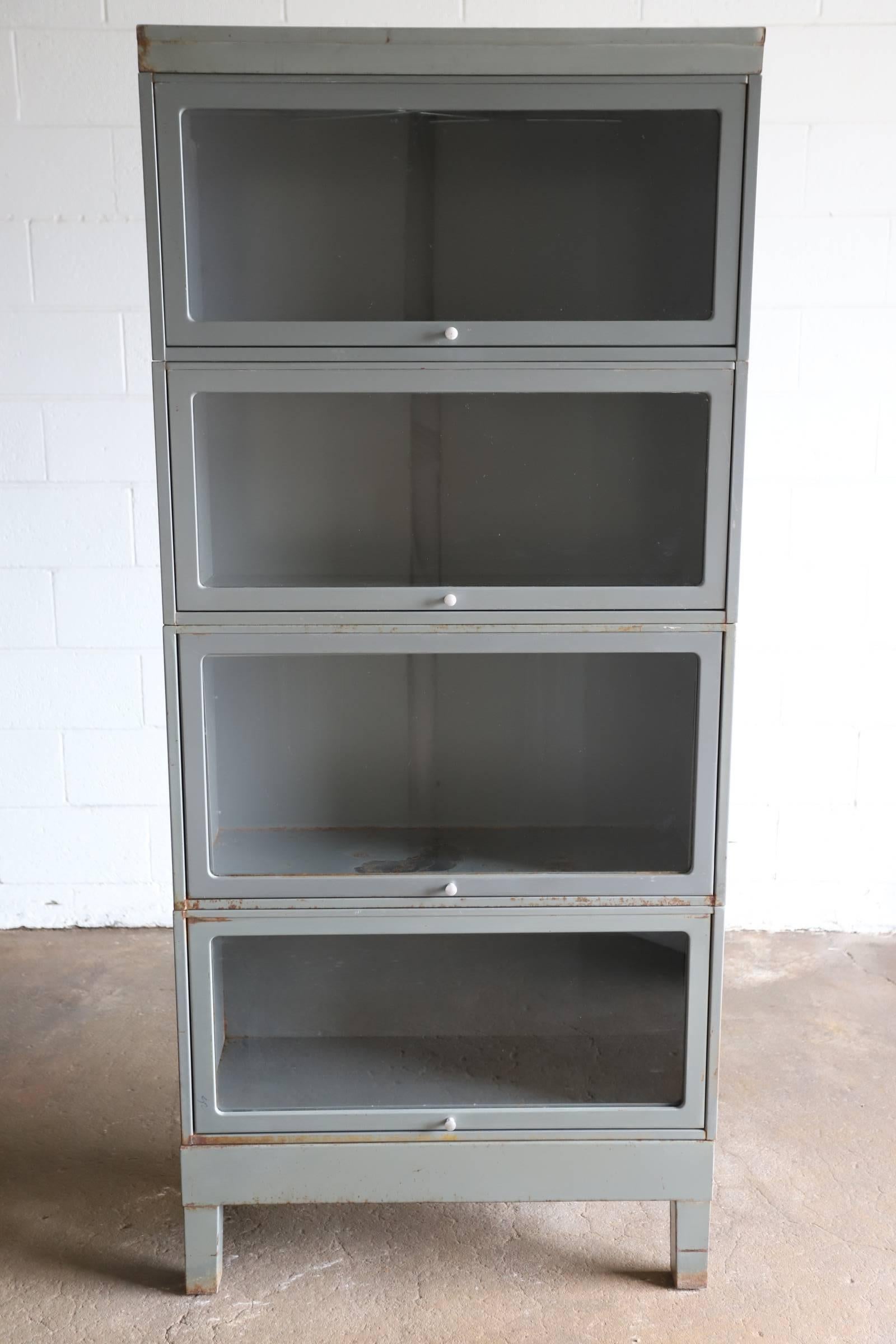 Mid-20th Century US Government Metal Barrister Bookcase