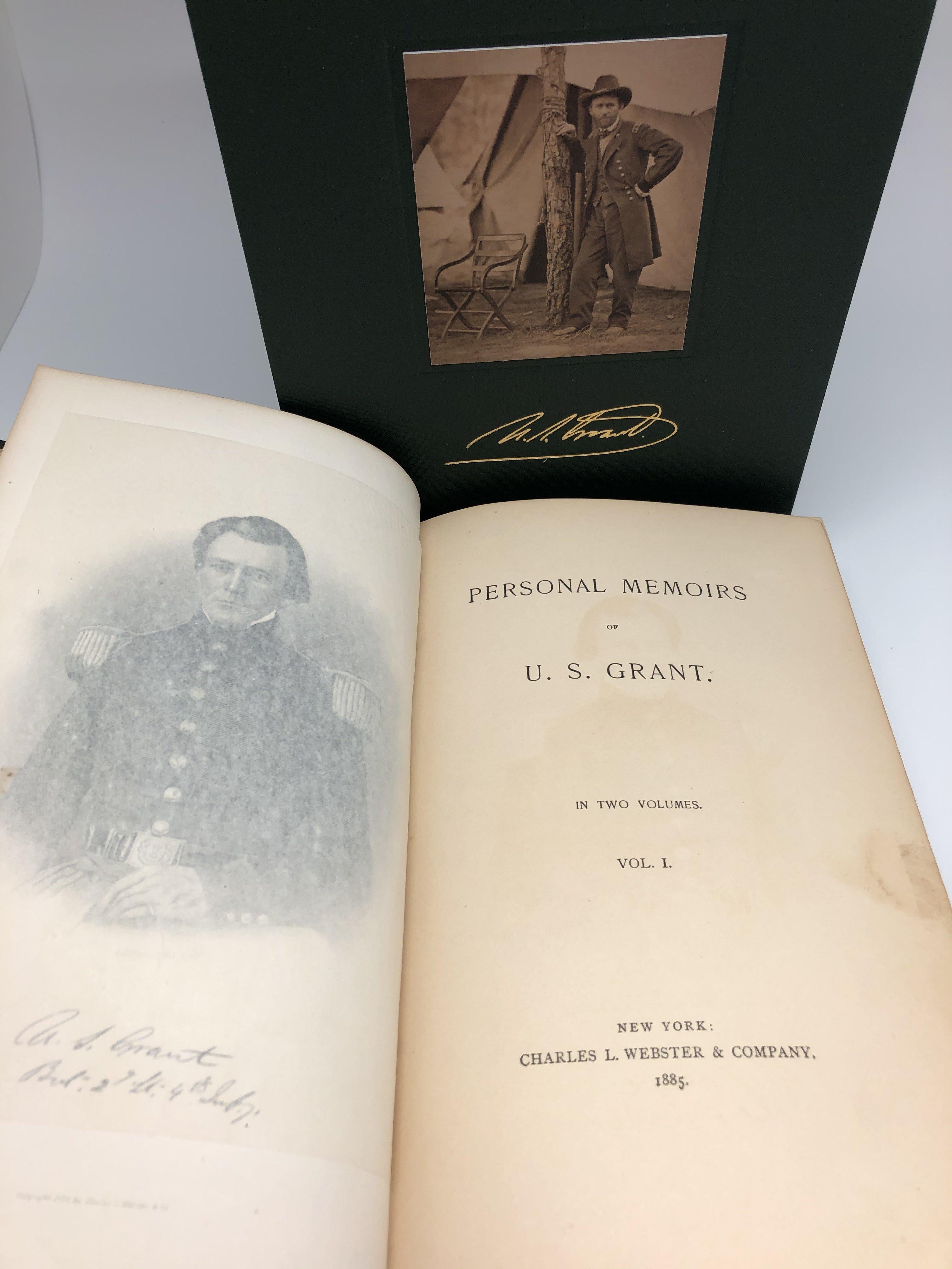 American U.S. Grant Memoirs, First Edition, Original Boot Strap Binding, 1885-1886