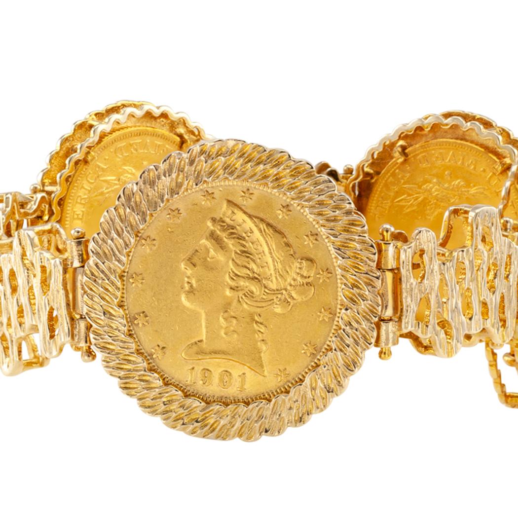 gold coin bracelets for sale
