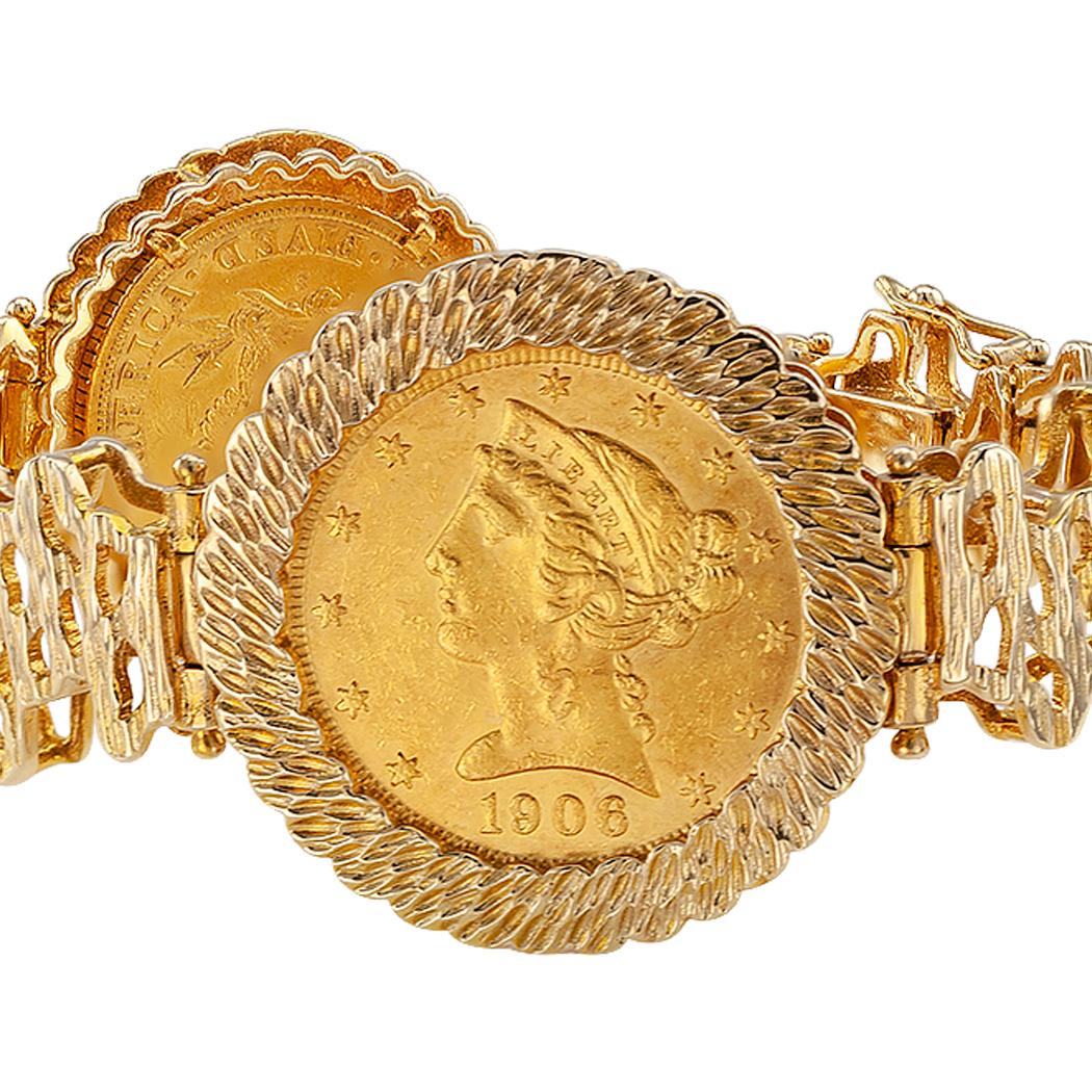 coin bracelet gold