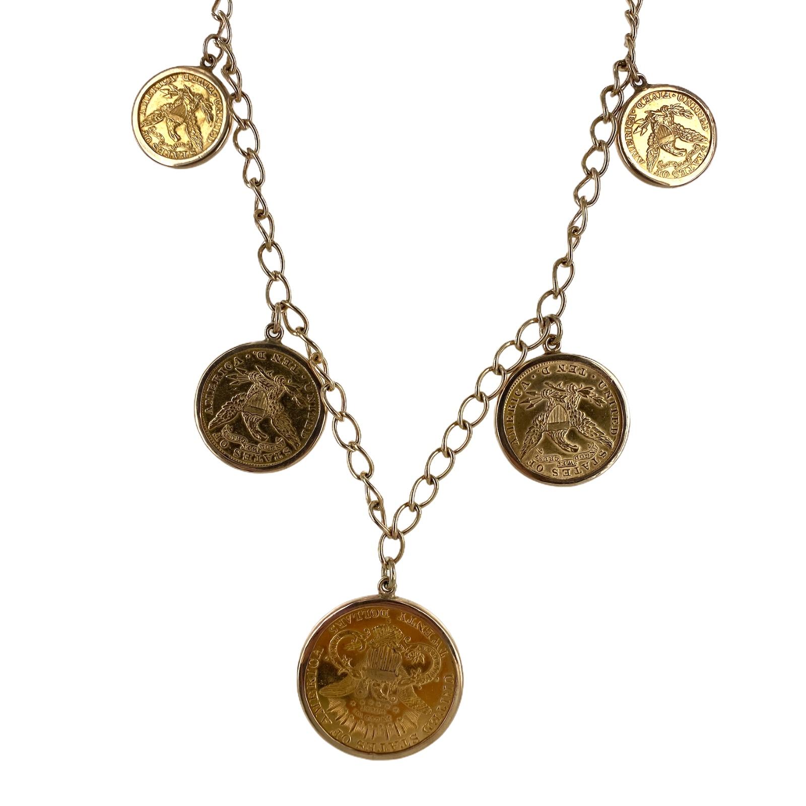 1901 gold coin necklace