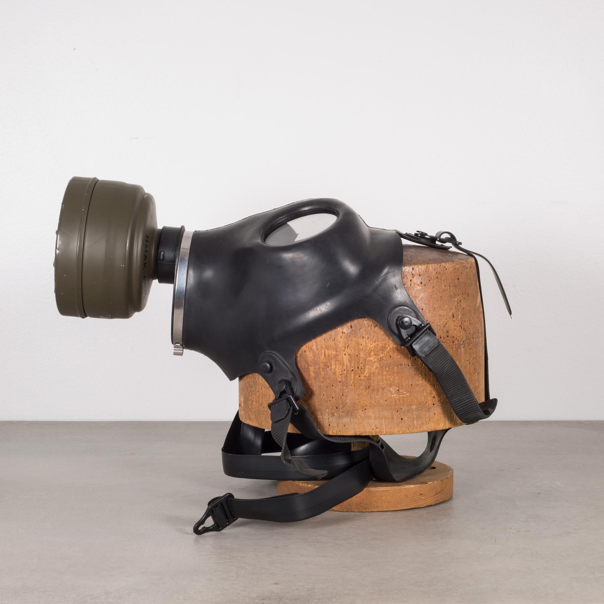 About

This is an original rubber and metal U.S. military gas mask. This piece has retained its original finish. (Wooden hat mold sold separately on this site.)

Creator: U.S. Military
Date of manufacture: circa 1970s
Materials and techniques: