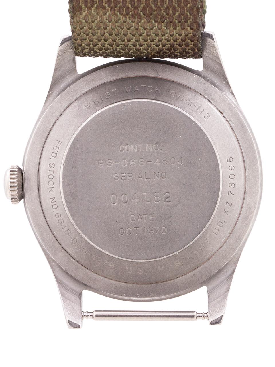 US Military Issue Benrus Post Vietnam Era, circa 1970 In Excellent Condition In West Hollywood, CA
