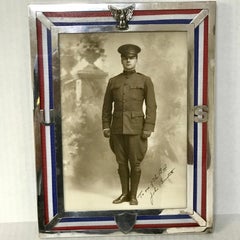 US Military Sterling Eagle Motif Frame, WWI Era, by Theodore B. Starr