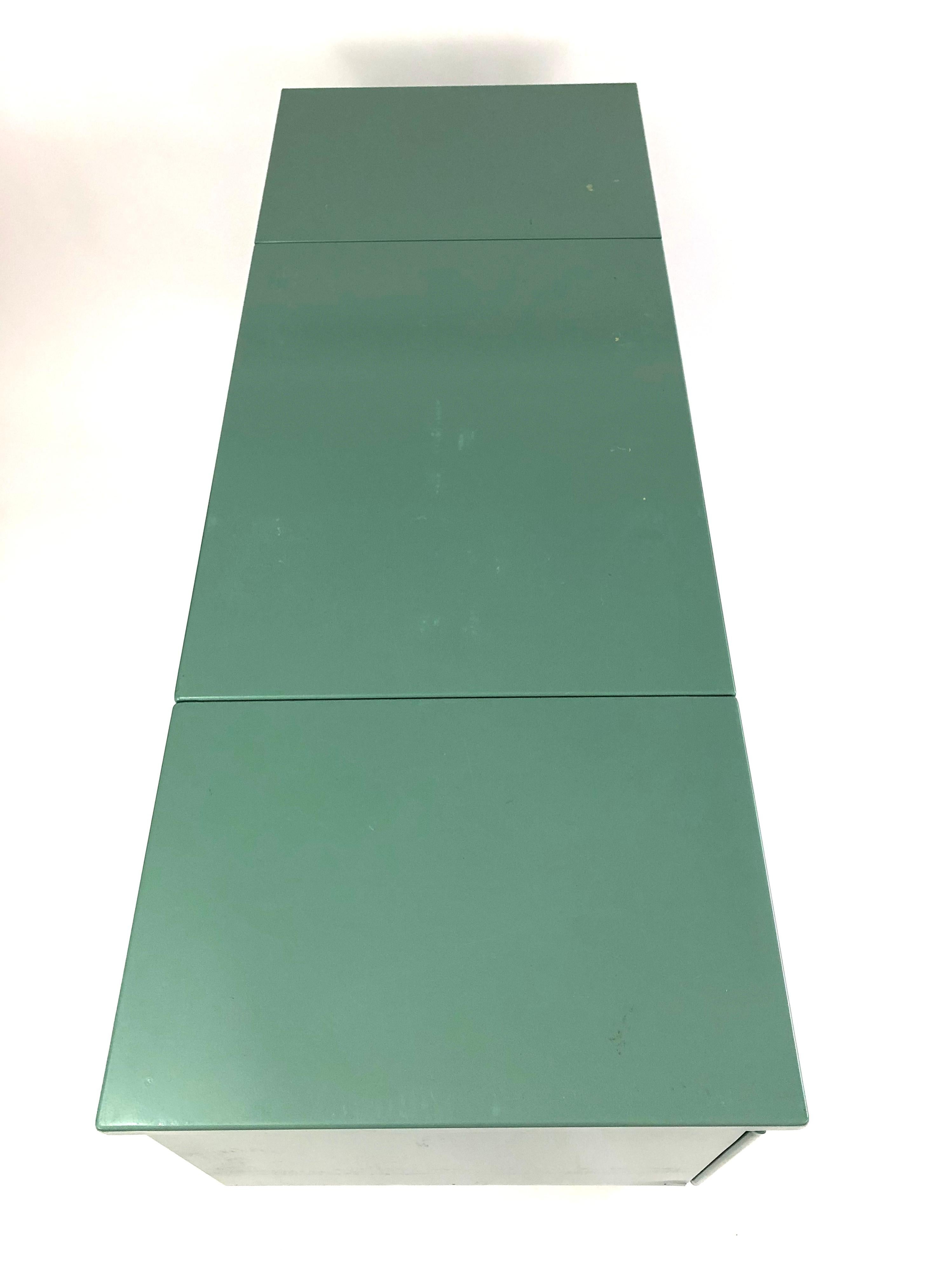 US Military Vintage Folding Celadon Green Painted Metal Field Desk 1