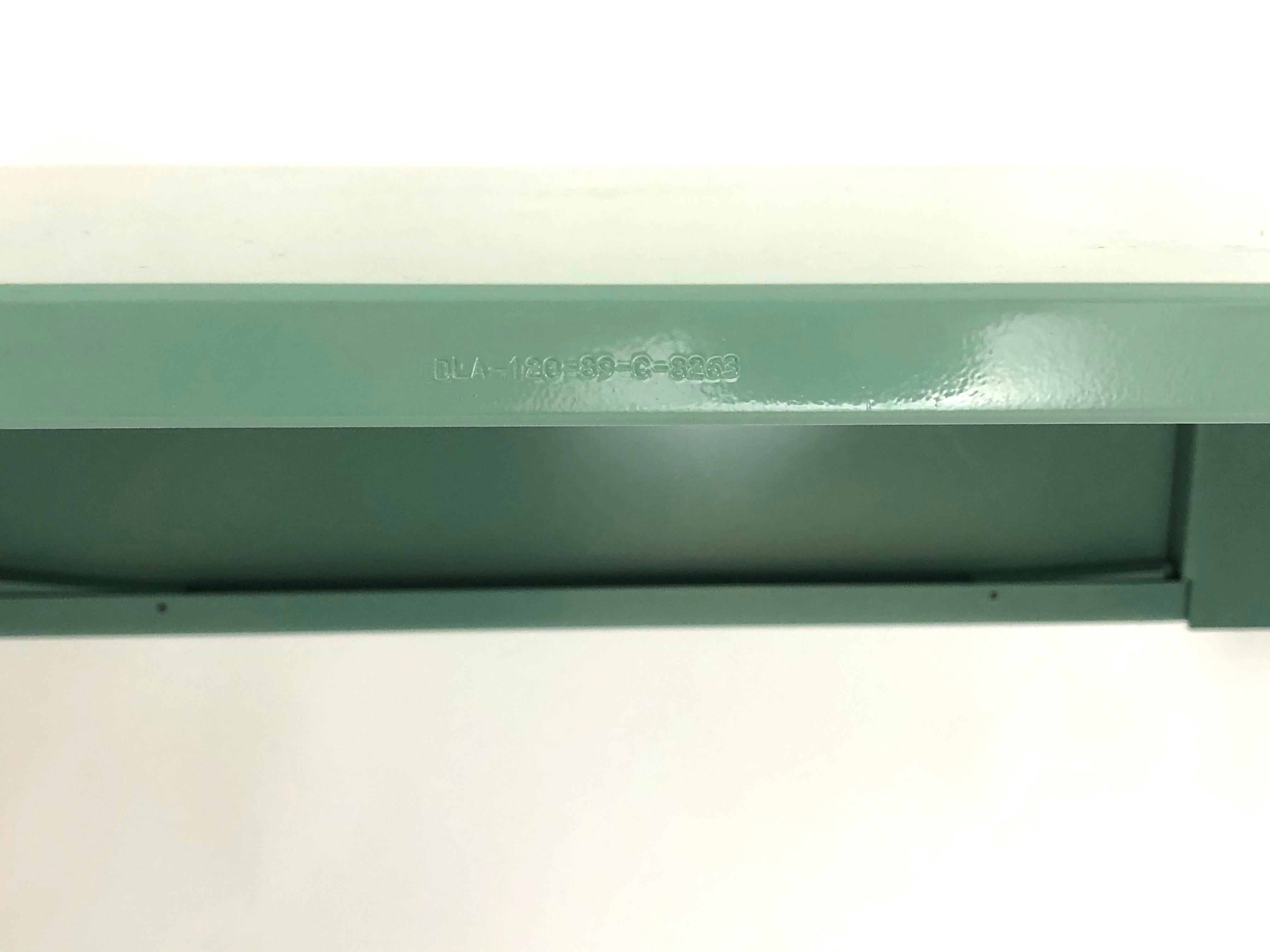US Military Vintage Folding Celadon Green Painted Metal Field Desk 4