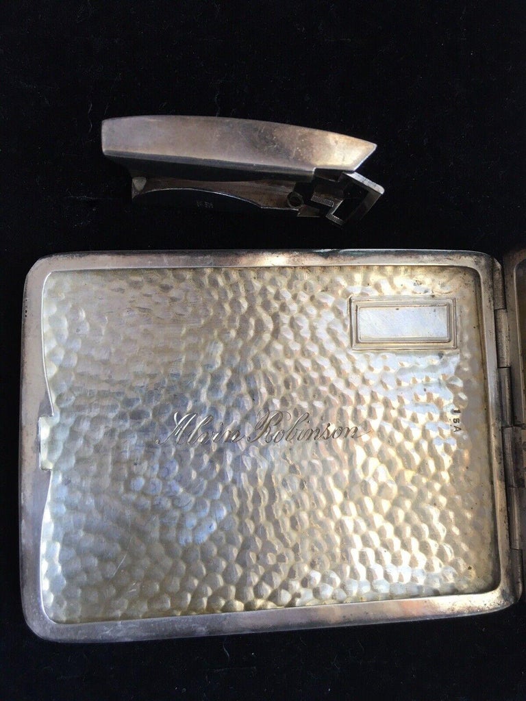 US Naval Academy USNA 1927 Sterling Silver Cigarette Case & Mayan Belt  Buckle