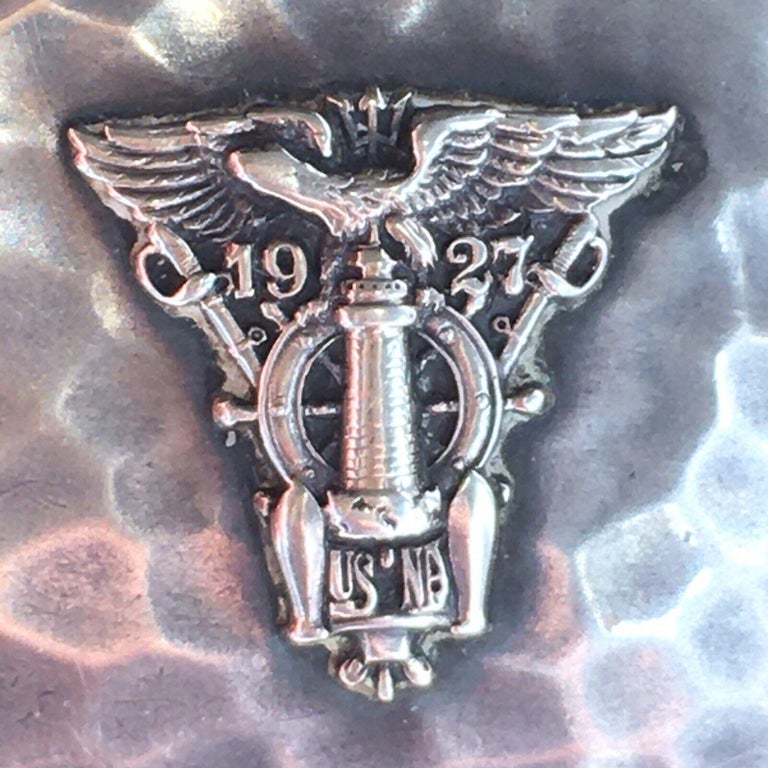 US Naval Academy USNA 1927 Sterling Silver Cigarette Case & Mayan Belt  Buckle