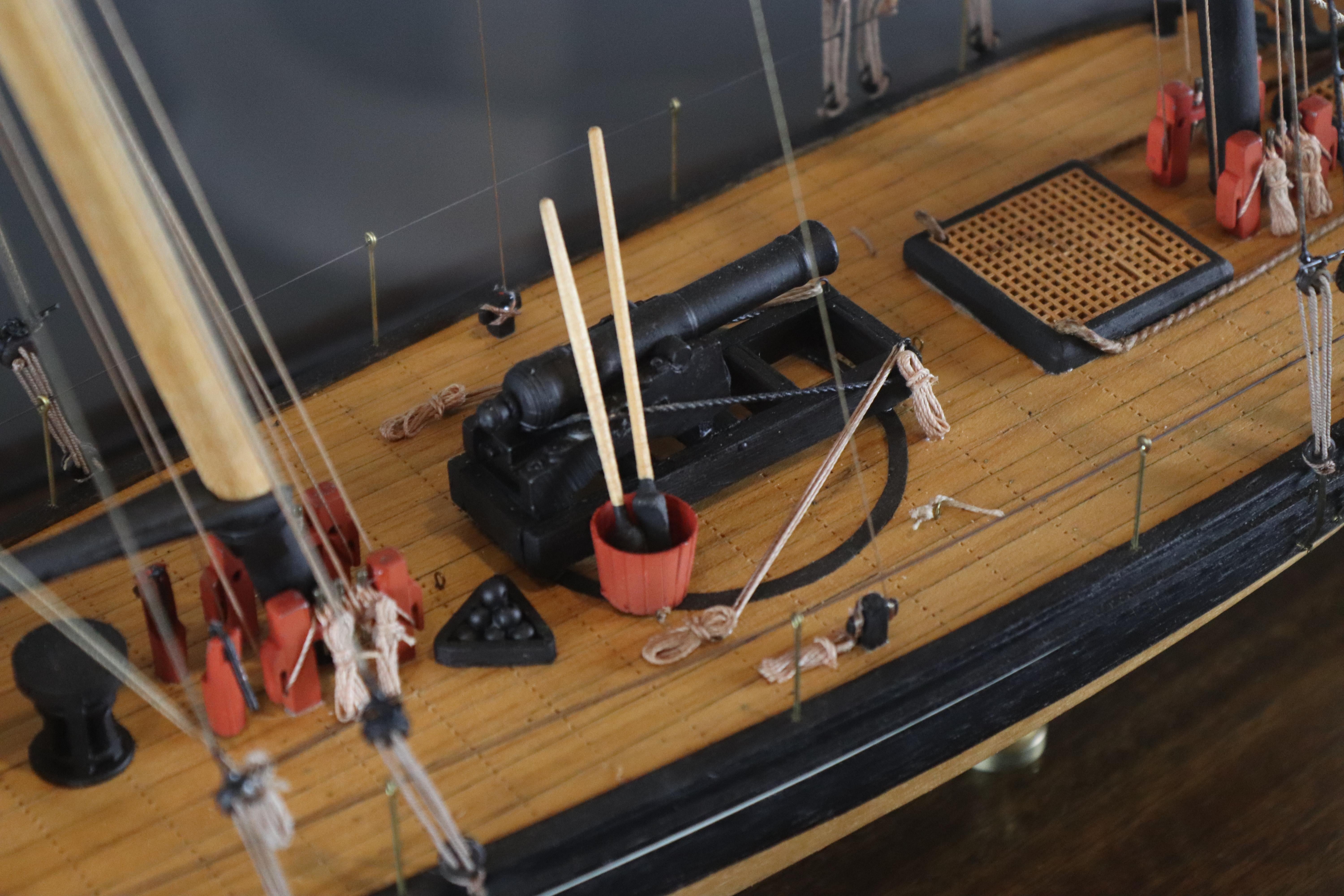 Sleek model of the U.S. Naval topsail schooner 