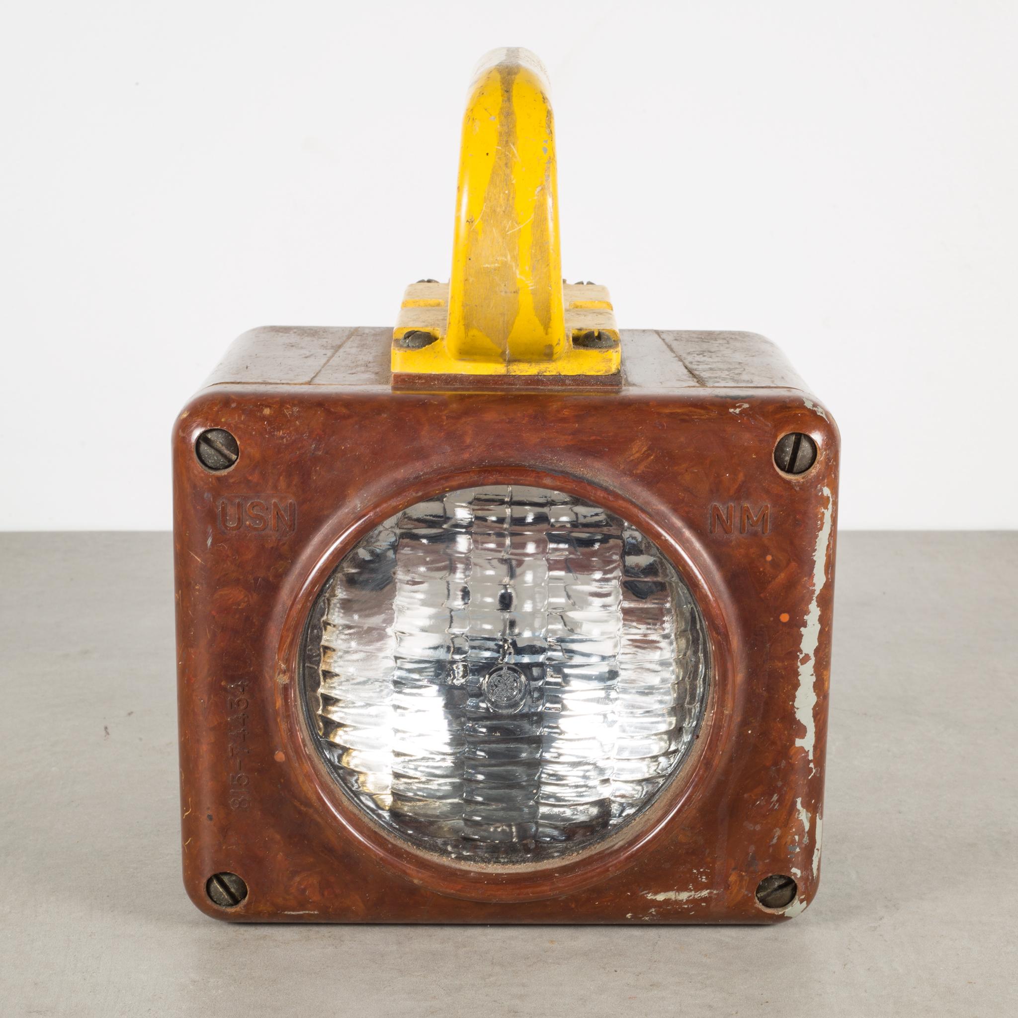 About

An original U.S. Navy all Bakelite ship lantern light. The light has a switch on the top. The light may or may not work. The 6 volt batteries are easily removable from the front plate and can be replaced. This piece has retained its