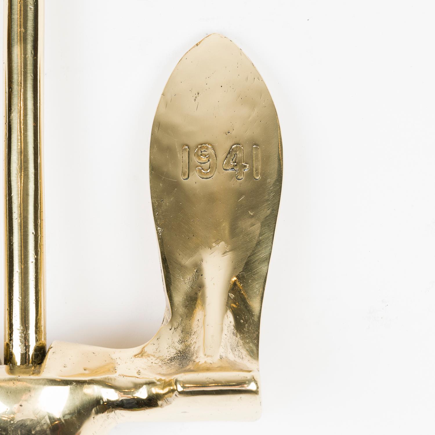 Poli Ancre de navire en bronze de l'US Navy de la Seconde Guerre mondiale marquée : USN 1941 en vente