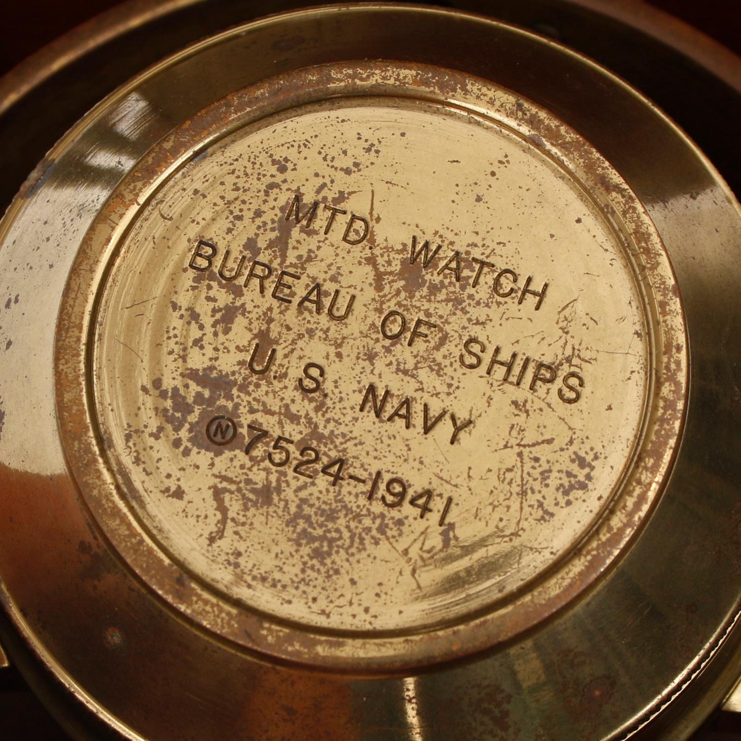 US Navy Mounted Hamilton Model 22 Bureau of  Ships Chronometer For Sale 10
