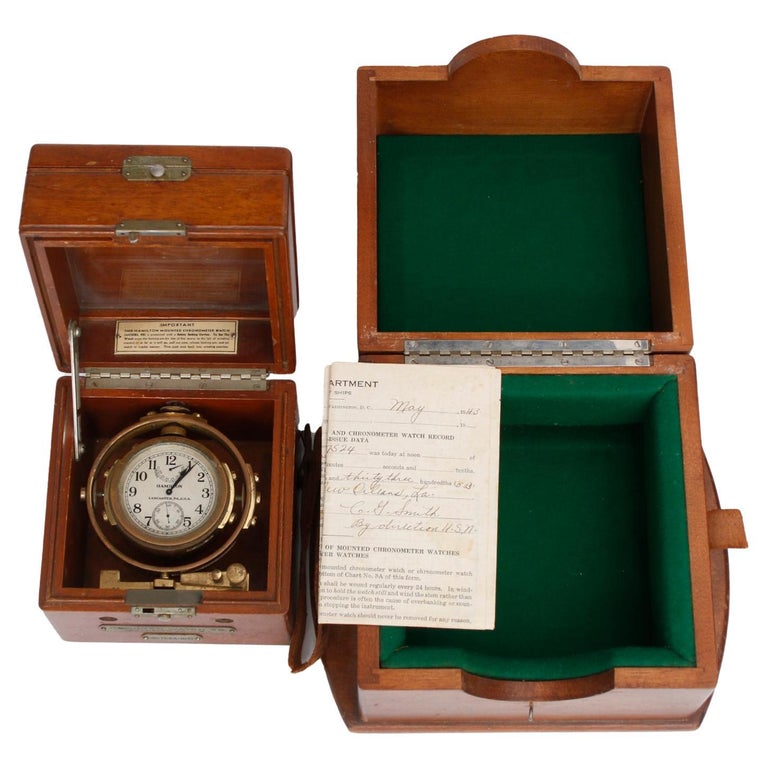 Marine américaine montée Hamilton modèle 22 Bureau of Chronomètre