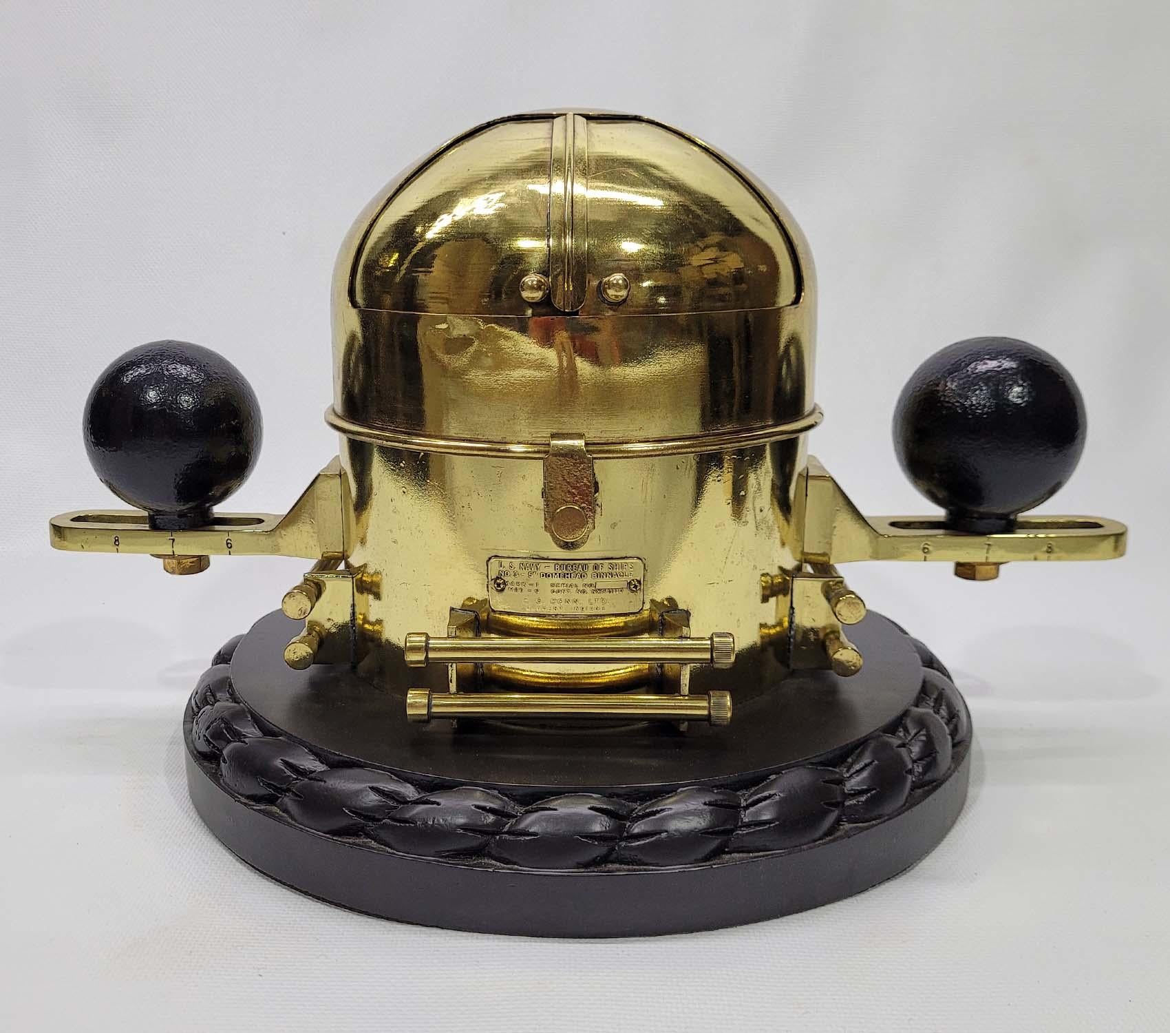 North American US Navy Solid Brass Ships Binnacle Compass
