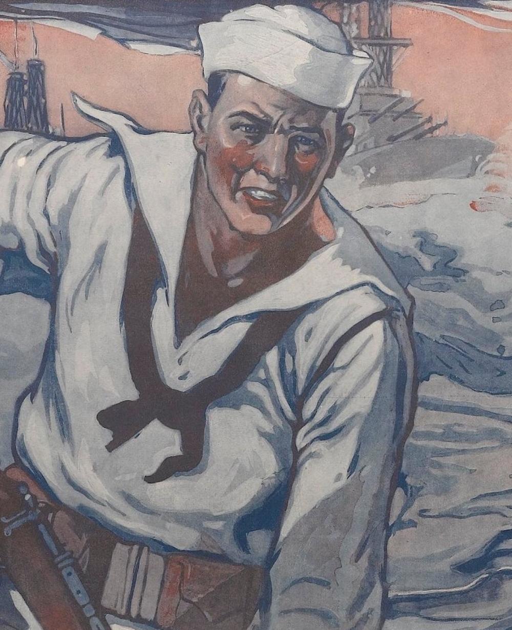 Inizio XX secolo Poster della U.S. Navy per la prima guerra mondiale 