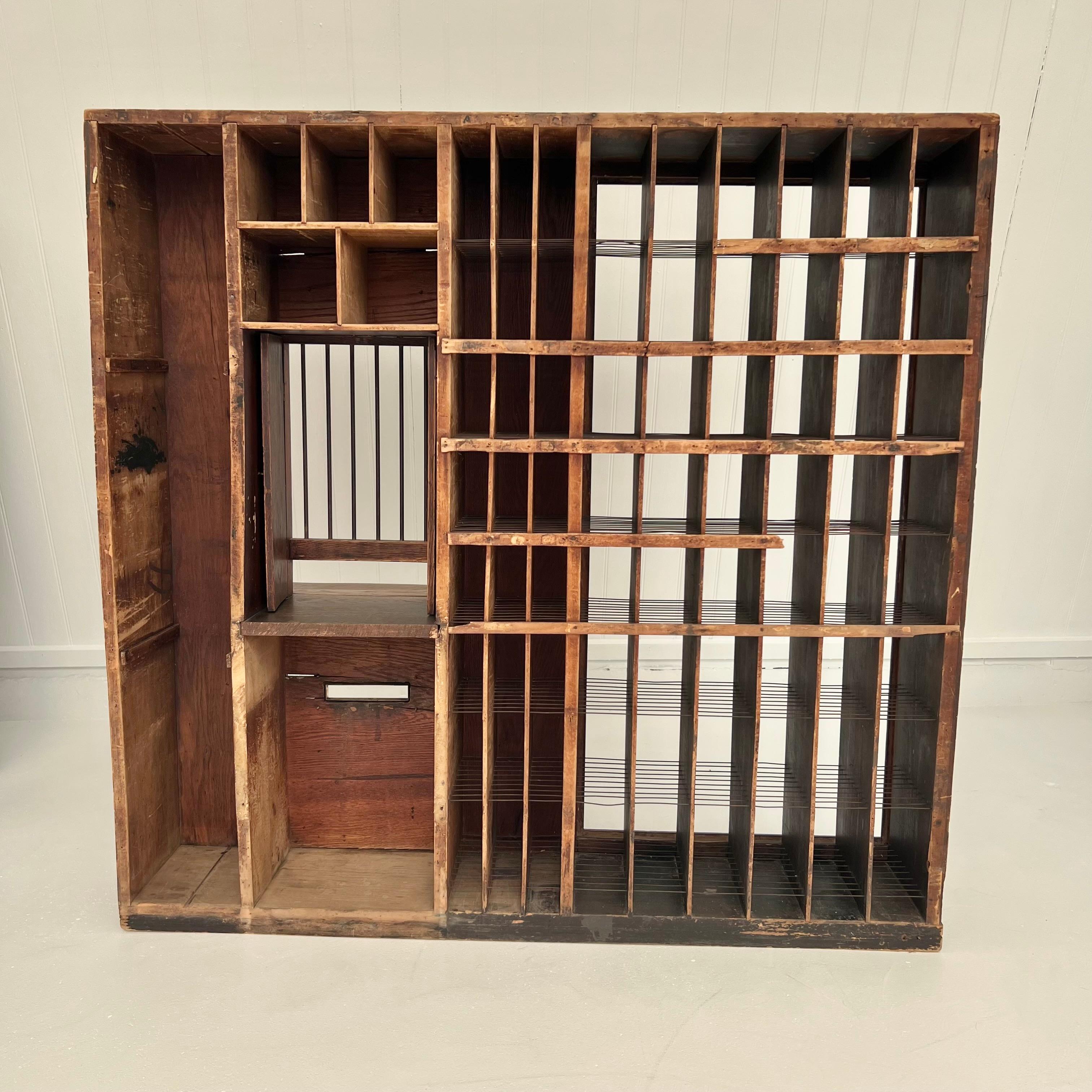 U.S. Post Office Postal Window with Teller's Cage, Late 1800s USA In Good Condition In Los Angeles, CA