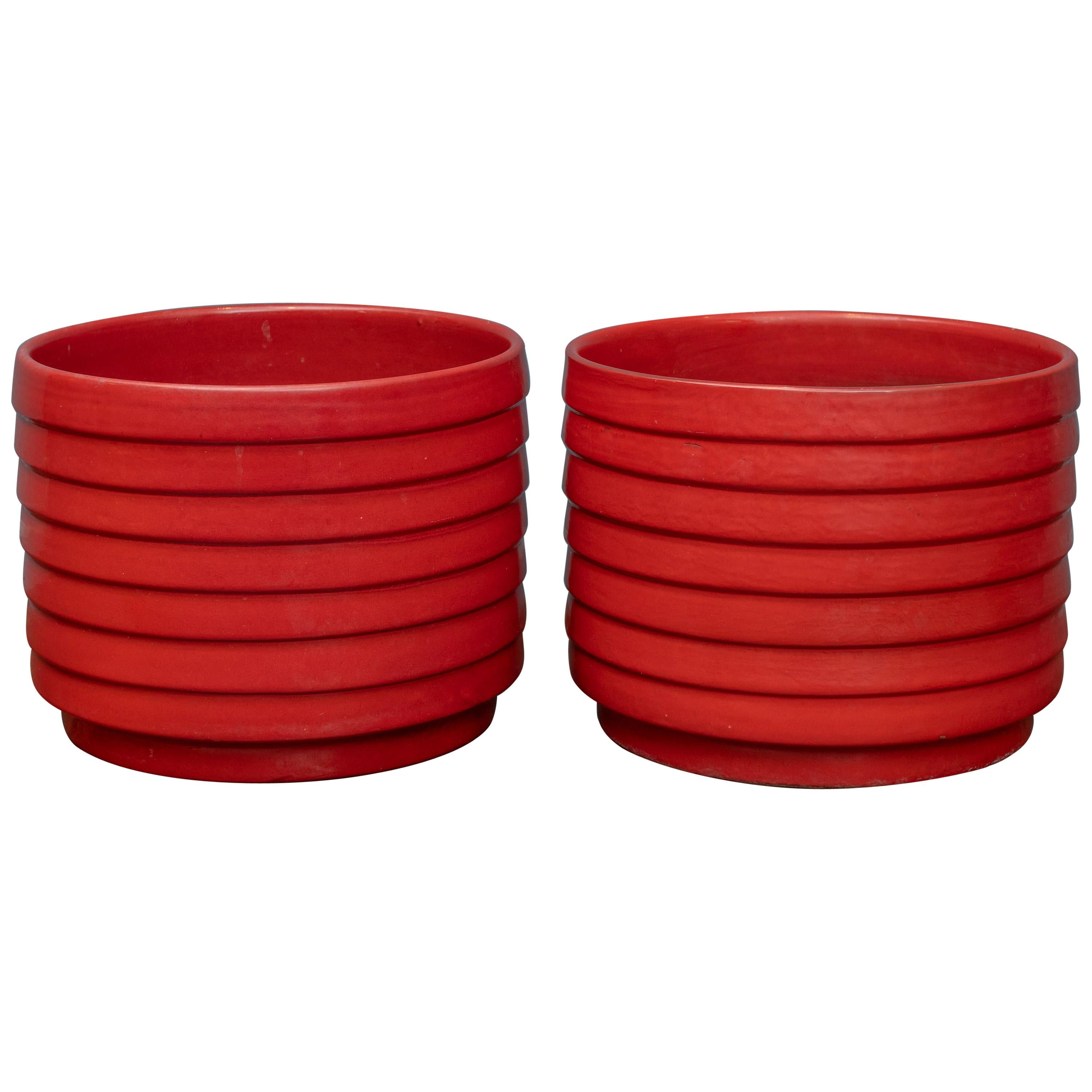 US Pottery of Paramount Ring or Ribbed Planters