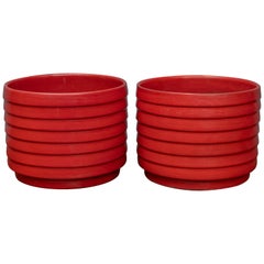 Retro US Pottery of Paramount Ring or Ribbed Planters