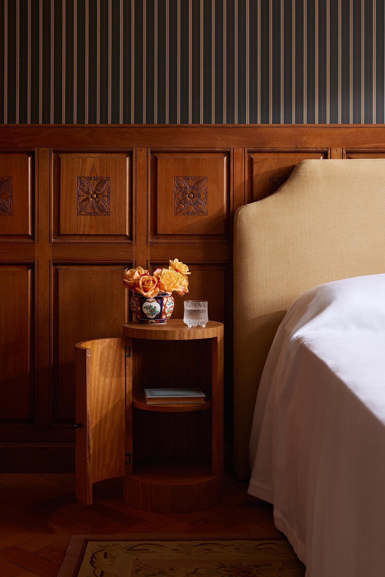 US Queen Size Cabana Headboard upholstered in Dedar Sn Silkbird 3
