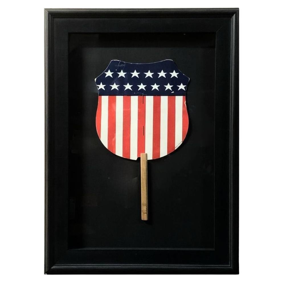 U.S. Shield Patriotic Printed Paddle Fan, Circa 1918