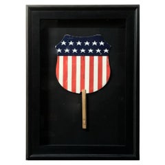 U.S. Shield Patriotic Printed Paddle Fan, Circa 1918