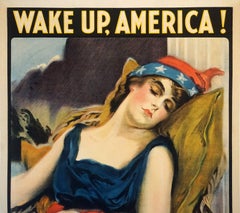 U.S. Vintage WWI Propaganda Poster ‘Wake Up America’ by James Montgomery Flagg